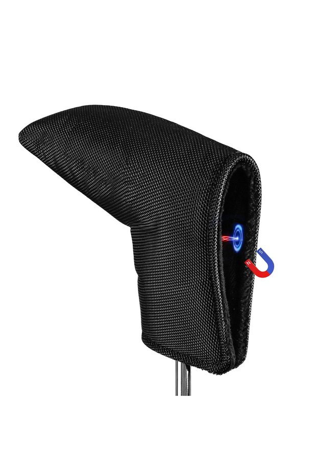 Black Premium Oxford Fabric Magnetic Blade Putter Cover 1 Pack, Universal Durable Headcover for Most