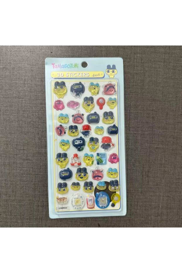 V 1pcs NewCute Tamagotchi Kuchipatchi Mametchi 3D Embossed Stickers Creative Cartoon Decorati