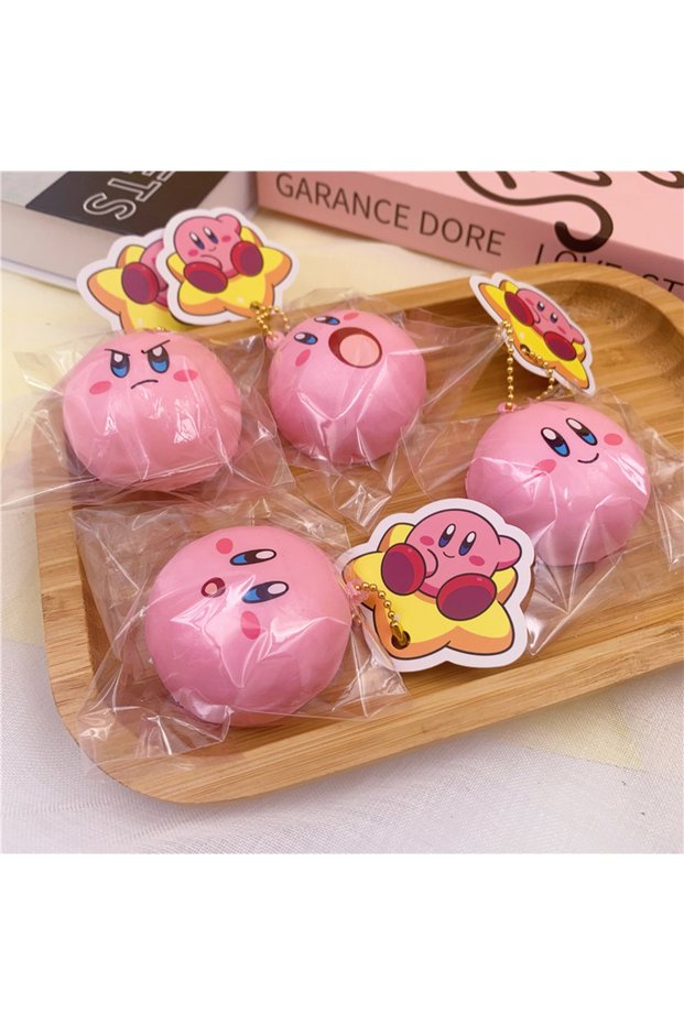 Xin random 1pcs Game Kirby Star Decompression Peripheral Toys Soft Simulation Bread Slow Rebo