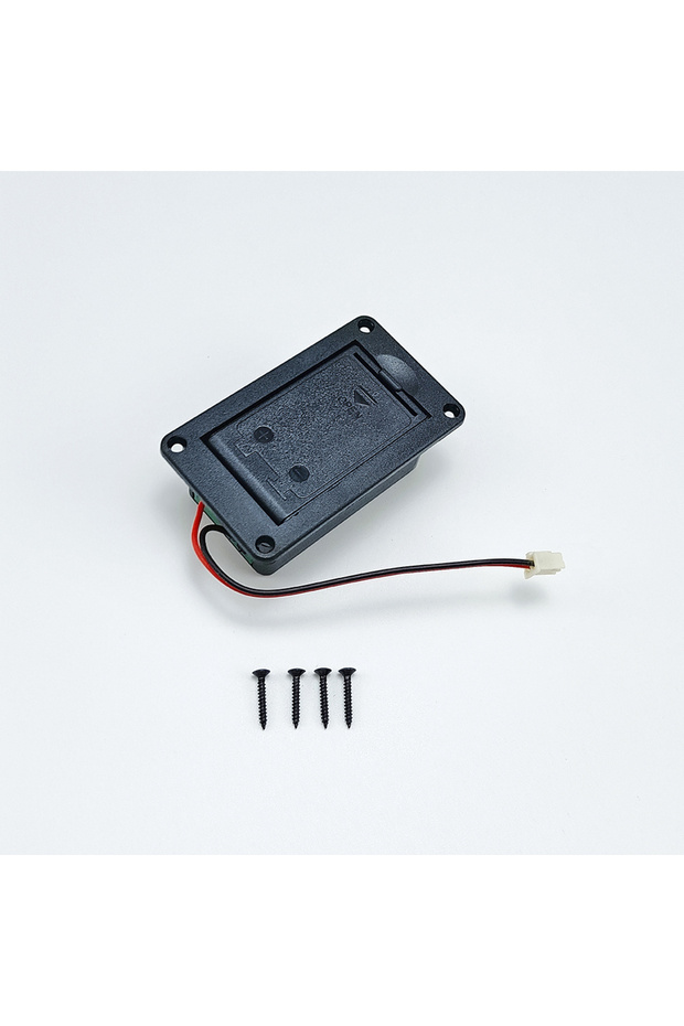 A Guitar Parts 9V Battery Case Holder Cover Box for Acoustic Guitar Bass Pickup Black of 1pcs