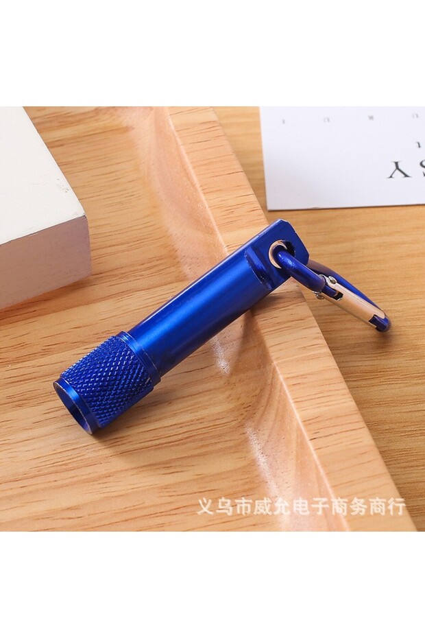 Blue Carabiner Mini Flashlight,Outdoor Portable Style,LED Bright Light,Durable ABS Material,Waist/Ba