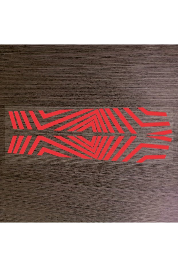 Red 1SET Red/Holographic Geometric Pattern Bicycle Vinyl Self-Adhesive Decals - Decorative for Bike