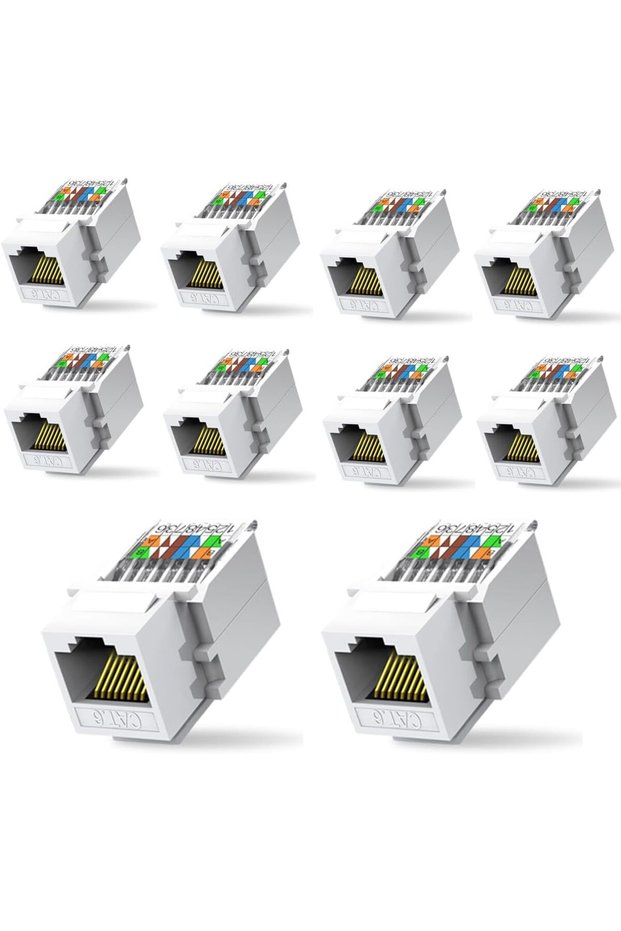 موصل RJ45 من الفئة 6 بدون أدوات لمقبس Keystone، لا يتطلب أداة تثبيت (غير متوافق مع