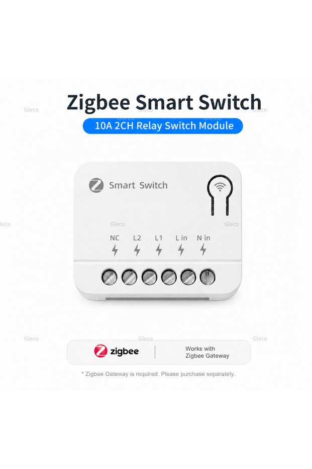 مفتاح ذكي صغير ثنائي القناة بتقنية Zigbee، وحدة تحكم خارجية ذكية للمنزل، قاطع تيار، تحكم عن بعد