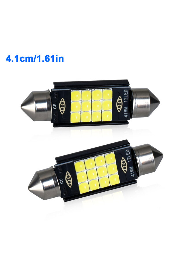 2PCS 41MM Powerful Bright Festoon LED 31/36/39/41MM Super White 3030 9/12Chips Car Interior Reading