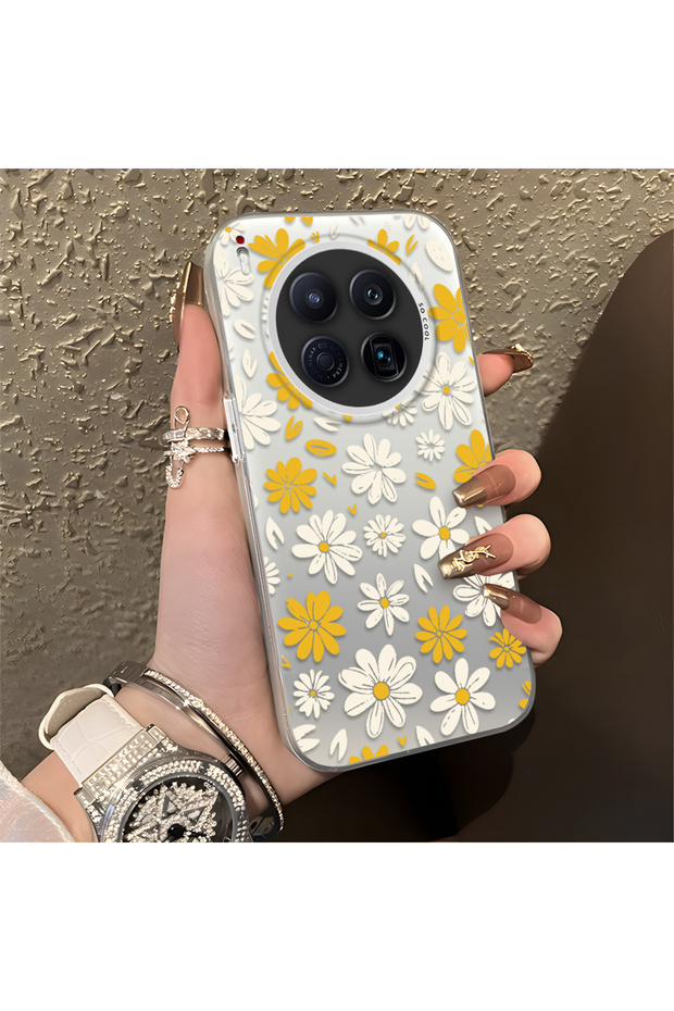 غطاء هاتف مطبوع عليه تصميم زهرة الأقحوان، متوافق مع هاتف Tecno Camon 40 Premier، متين ويدوم طويلاً، وتصميمه لطيف.