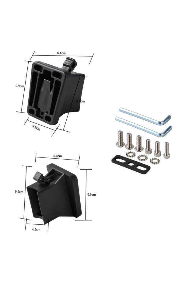 part 1 ESLNF Folding Bike Pig Nose Front Carrier Adapter Block ABS Plastic Mount Base with Screws Co