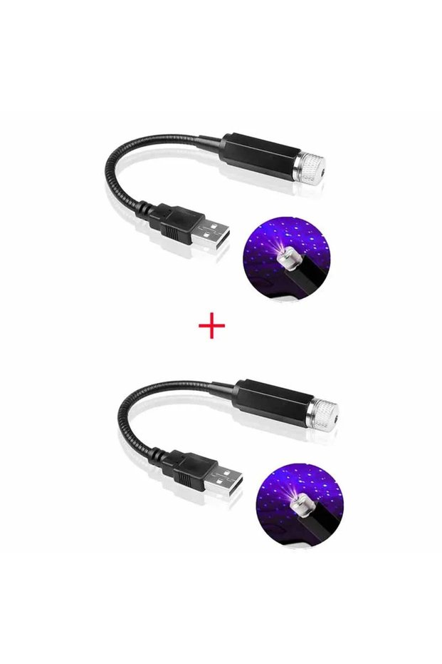 Bule-Bule 1/3pcs LED Car Roof Star Night Light Projector Atmosphere Galaxy Lamp USB Decorative Adjus