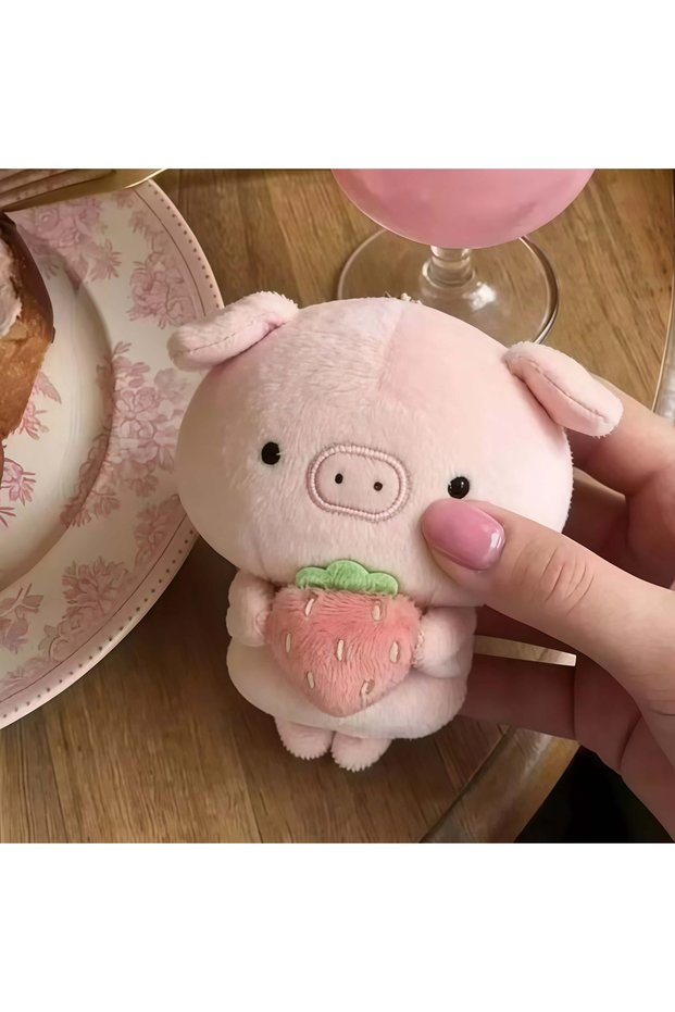 Pink Cute Pink Pig Plush Keychain, Soft Piggy Doll Bag Pendant Ornament for Backpack Decor Gift