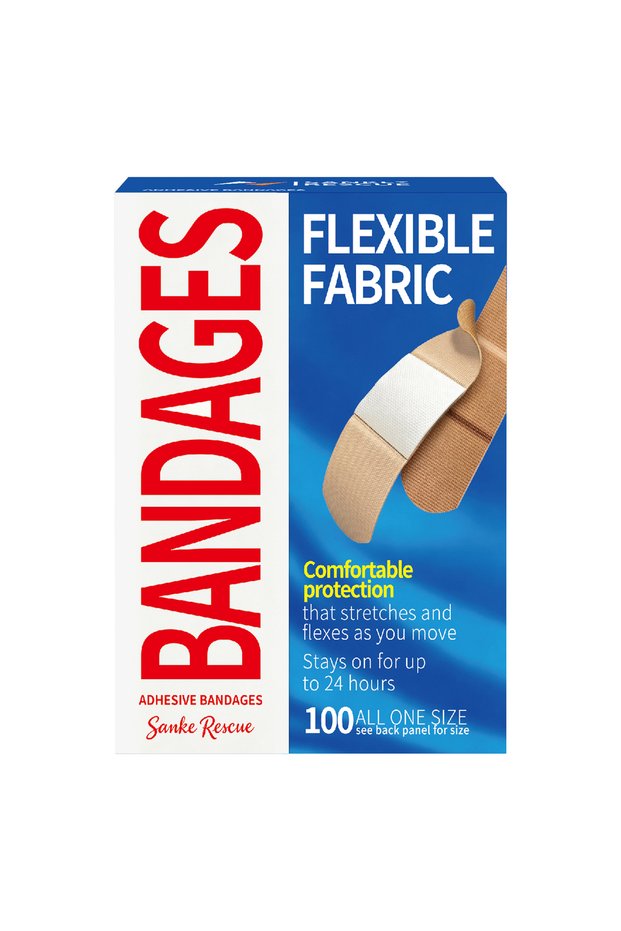 100pcs Flexible Fabric Adhesive Bandages 30/100pcs per Pack Comfortable Skin Care for Minor Cuts Bur