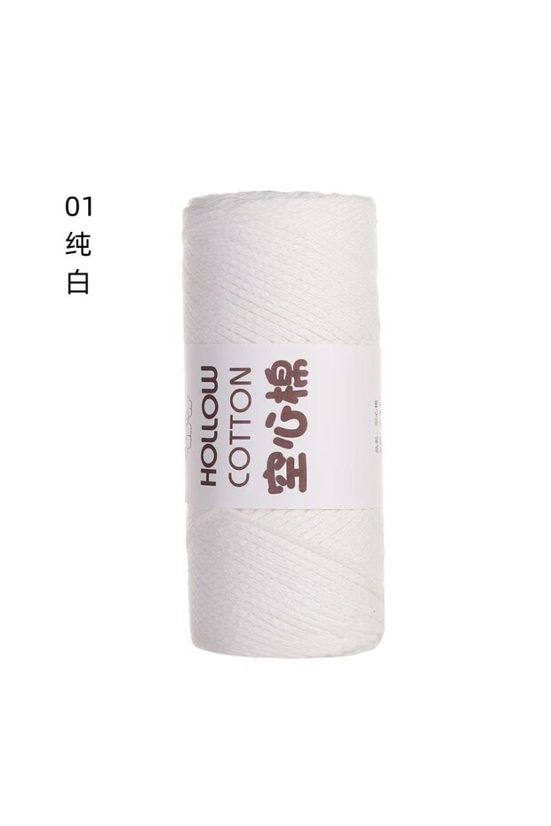 01 1PCS 2mm Hollow Cotton Yarn for Crochet Bags Macrame Cord DIY Craft Projects - 150g Roll Multiple