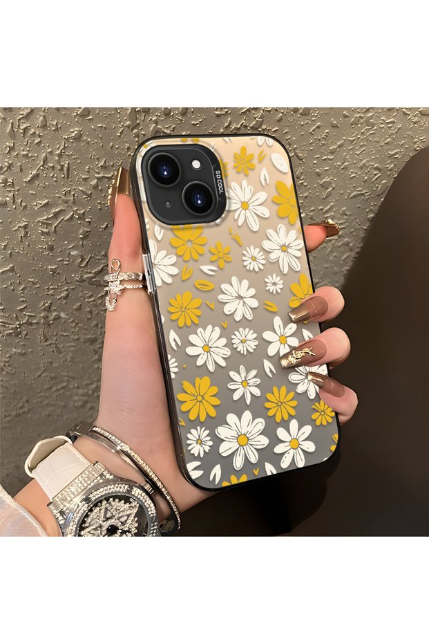 iPhone 13 Mini Compatible Spring Daisy Print Case, Durable, Cute.