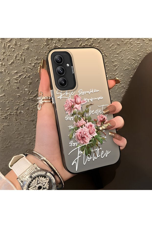 Samsung Galaxy A34 Compatible Case with Rose and Lettering Design, Protective, for Everyday Use.