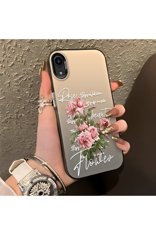 iPhone Xr Compatible Case with Rose and Lettering Design, Protective, for Everyday Use.