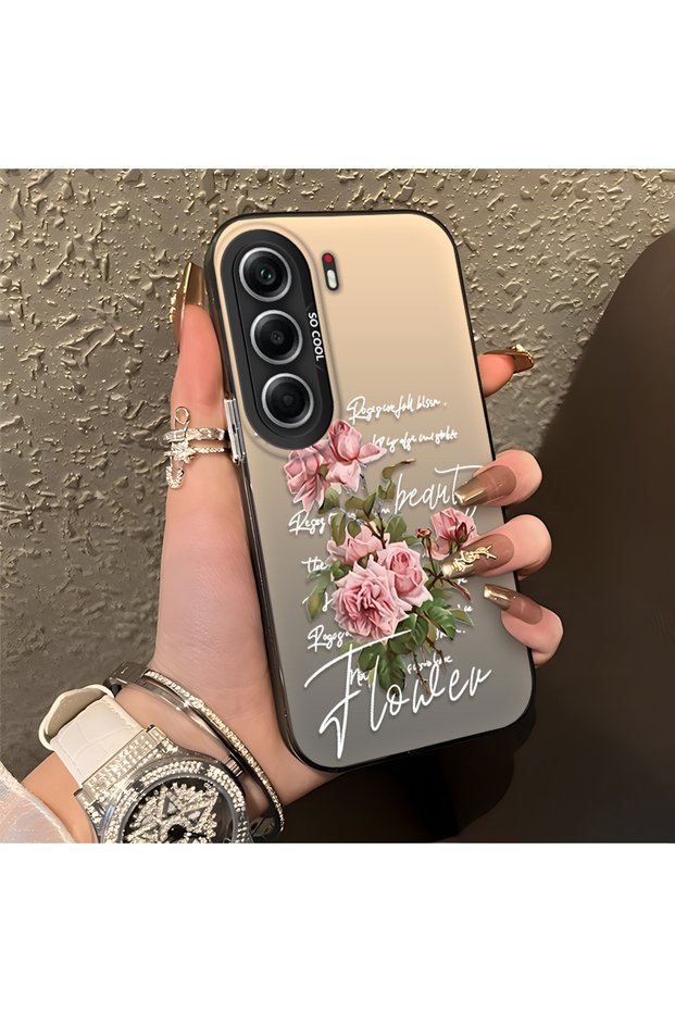 Tecno Camon 40 Pro 5g Compatible Case with Rose and Lettering Design, Protective, for Daily Use.