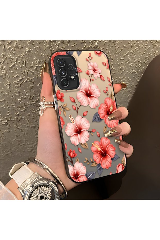 Samsung Galaxy A72 Compatible Protective Case with a Large Floral Print, Offering Impact Protection.