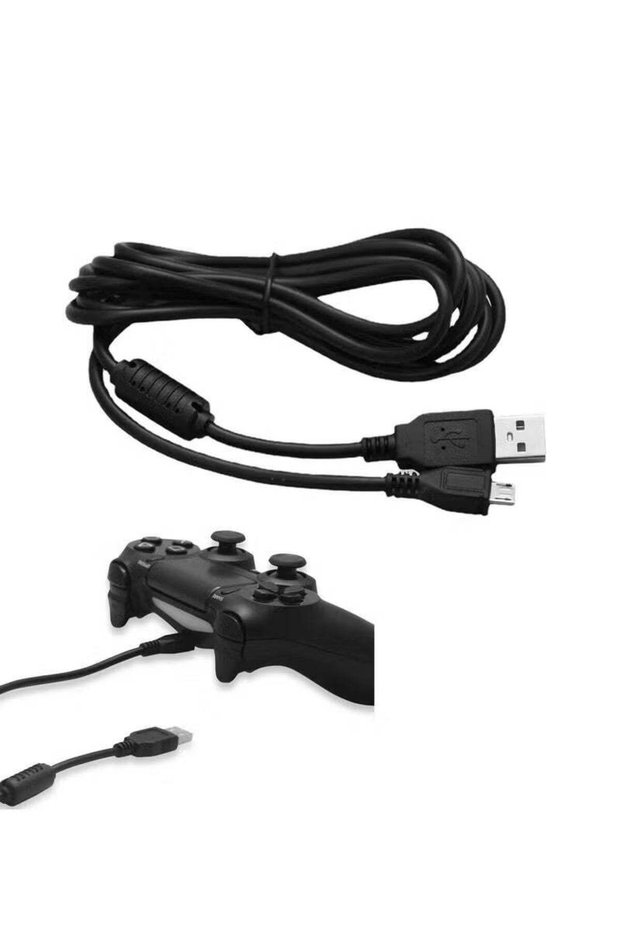 كابل شحن لوحدة تحكم PS4، منفذ Micro USB، طول 1.8 متر (6 أقدام) – شاحن وسلك بيانات لوحدة DualShock 4. |