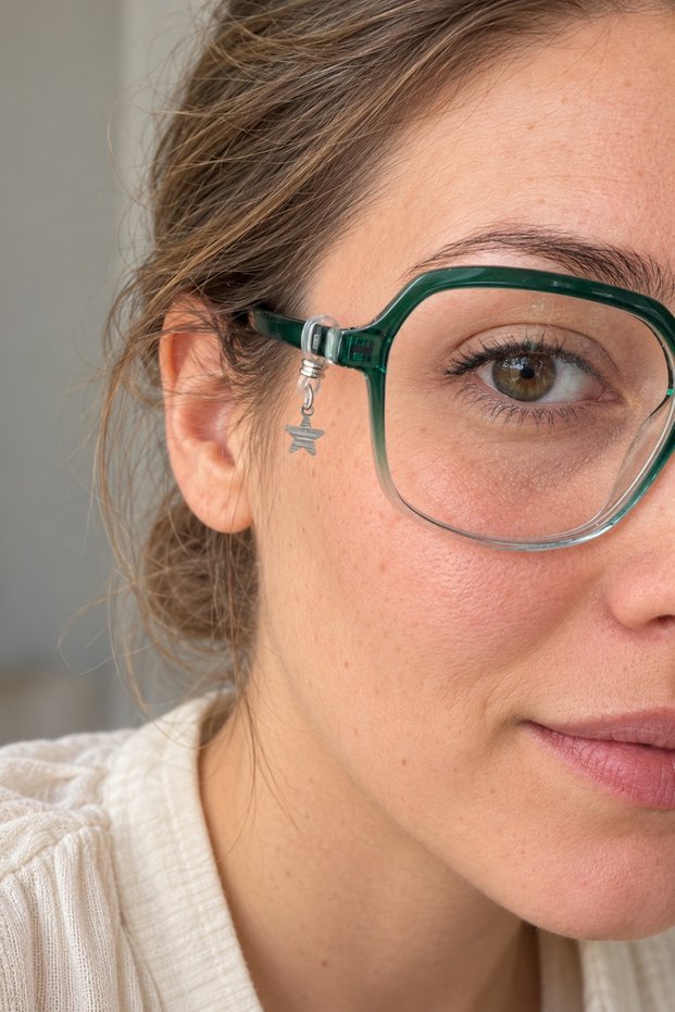 Star-Shaped Minimalist Glasses Charm - Glasses Ornament - 2 Pieces (Compatible with Thin/Medium Arms)