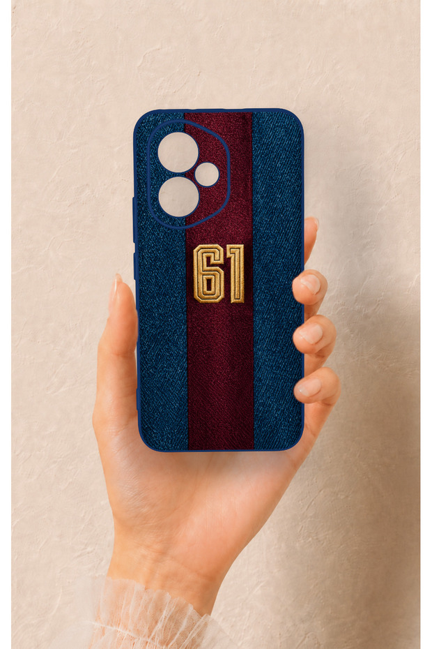 Honor 400 Compatible Burgundy and Blue Patterned Silicone Case.