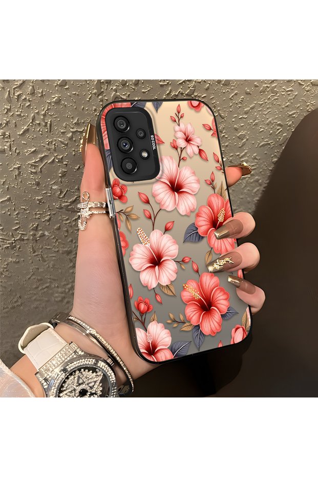 Samsung Galaxy A73 Compatible Protective Case with a Large Floral Print, Offering Impact Protection.