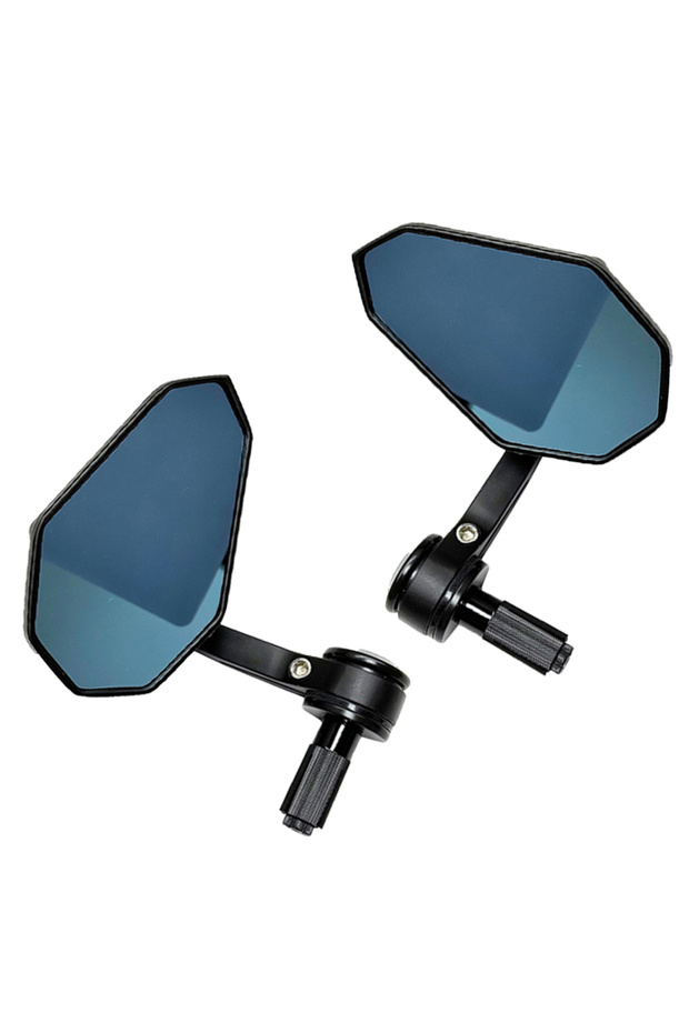 1 Set Black Motorcycle Handlebar End Rearview Mirror Side Mirror 360° Adjustable For Yamaha MT-07 MT