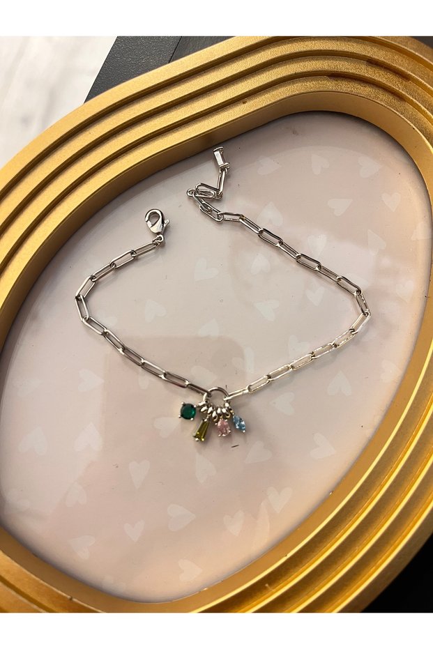 Charming, Crisp Silver-Colored Bracelet.