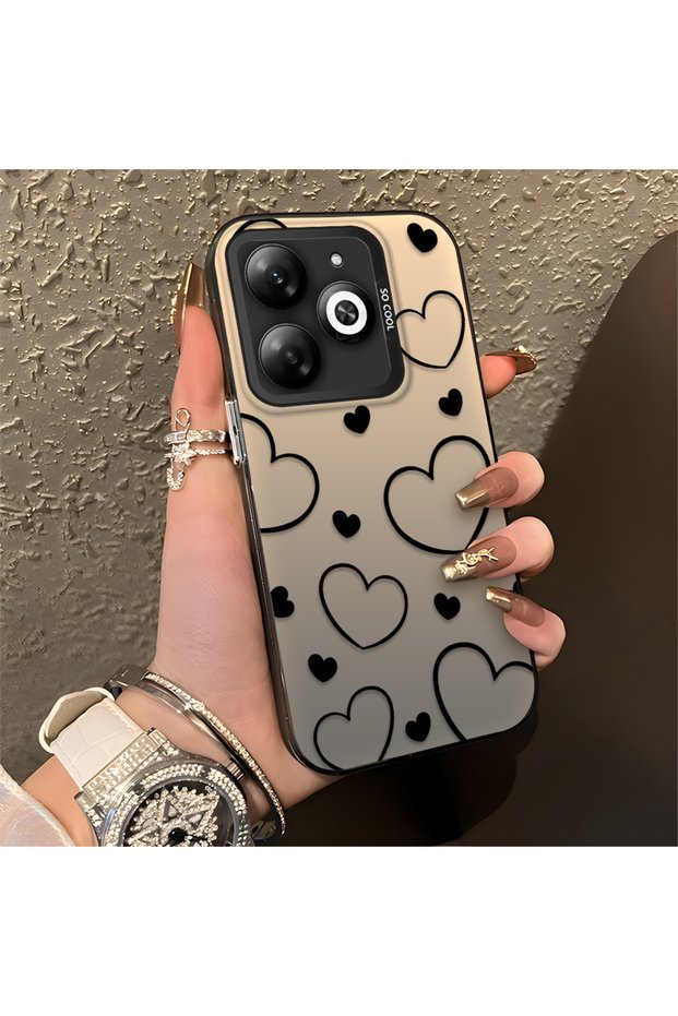 Infinix Hot 40I Compatible Silicone Case with a Black Striped Pattern, Featuring a Simple and Stylish Design.