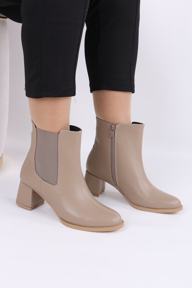 Women's Chelsea Boots, Chunky Heel, Zippered Ankle Boots.