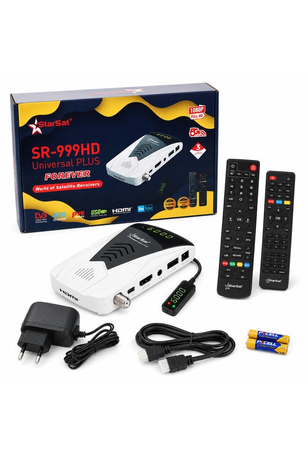SR-999HD Universal Plus Full HD DVB-S2 Satellite Receiver with USB Media Playback