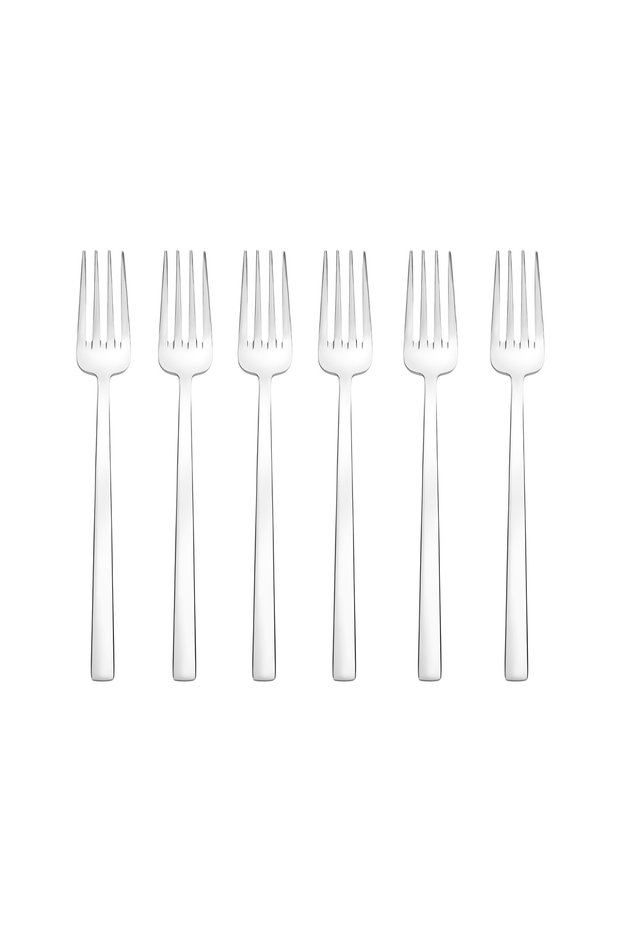 Krc Flame 6-Piece Dinner Fork Set, Platinum.