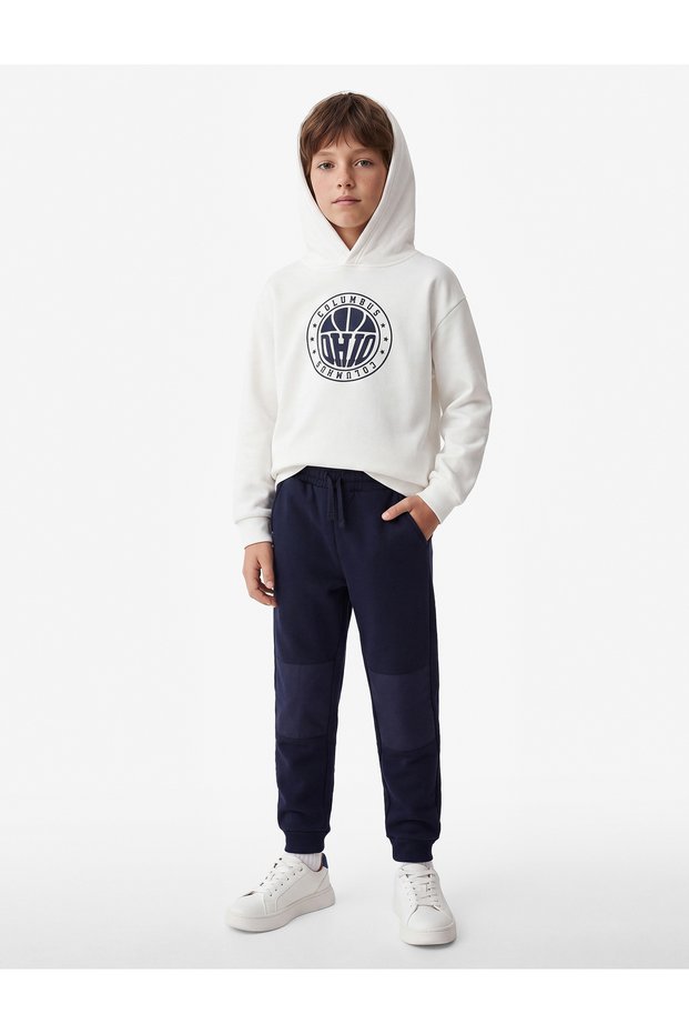 Boys Navy Plain Sweat Pants