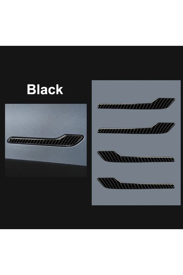 Carbon Fiber Black 4Pcs for Tesla Model 3 Y Juniper Highland 2020-2025 2026 Door Handle Wrap Cover P