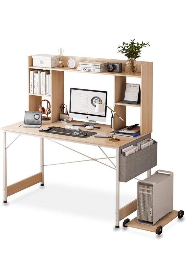 Modern Study Desk, Durable Computer Desk with Storage, Ideal for Multi-Functional UseLightweight and