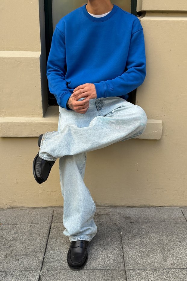 Fw Cool Puff Saxe Blue Relax Fit Sweatshirt