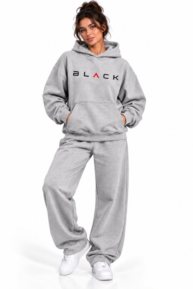 Black Printed Oversized Hoodie Sweatshirt with Hood and Kangaroo Pocket, Premium Thick Winter Material.