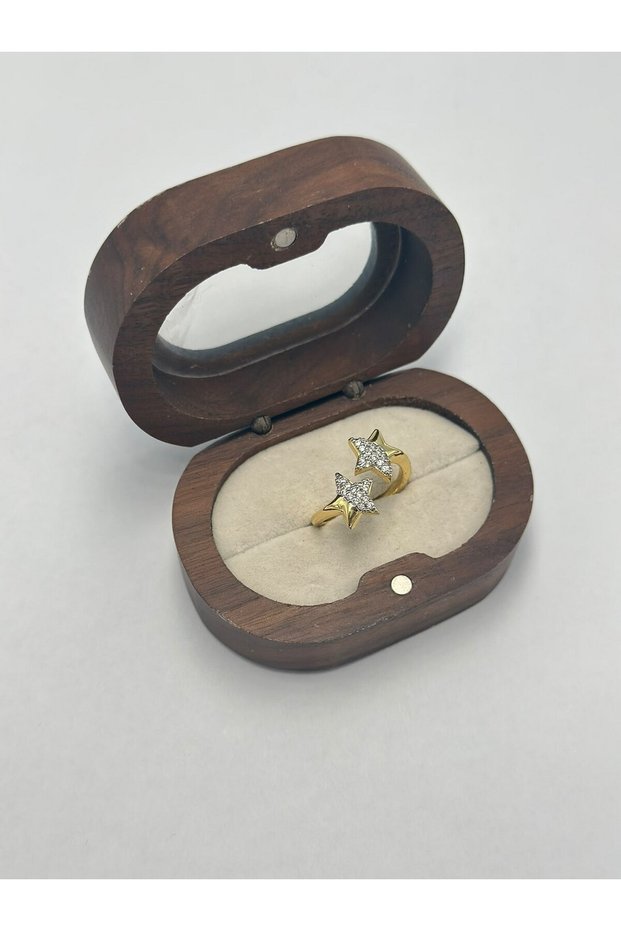 Double Star Detail Two-Tone Ring (Steel)