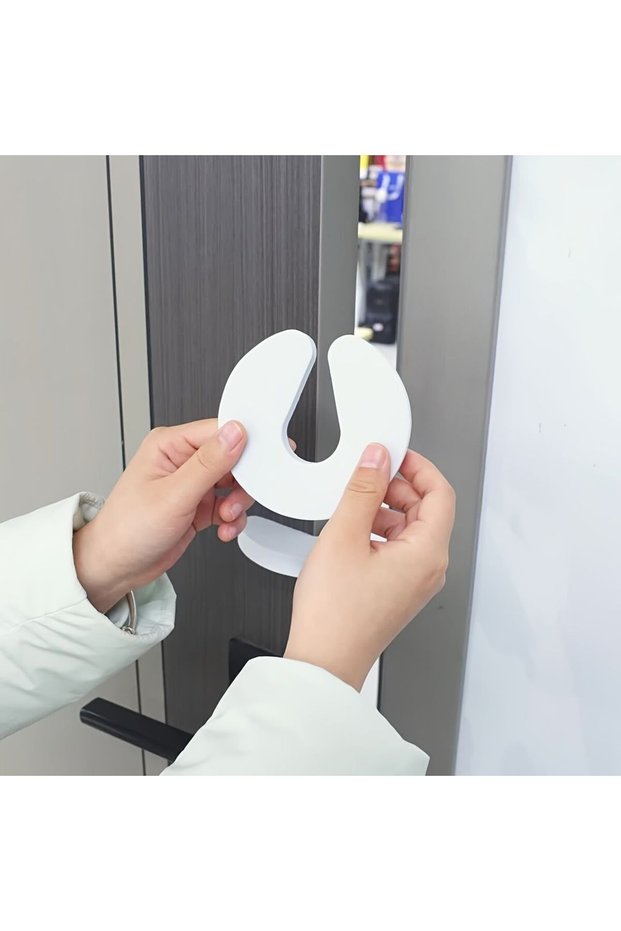 6 Pack White Foam U Shape Door Stoppers for Injury Prevention