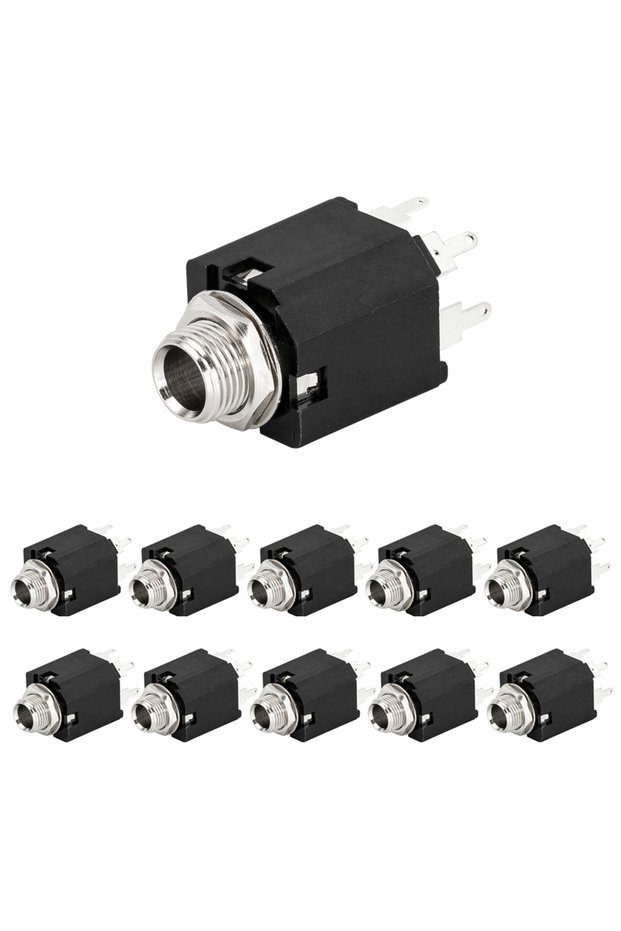 Setero 6 Pin 10PCS Audio 1/4" Jack Female 6.35mm TRS Stereo Panel Mount Socket 5 Pin Guitar Input Ja