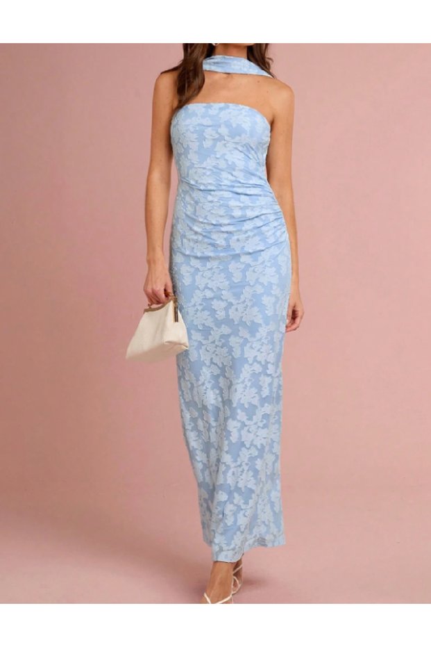 Rochie lunga, Albastru