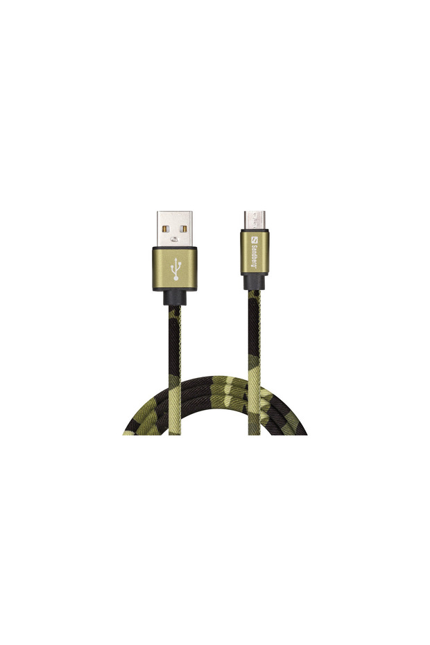 MicroUSB Green Camouflage 1m