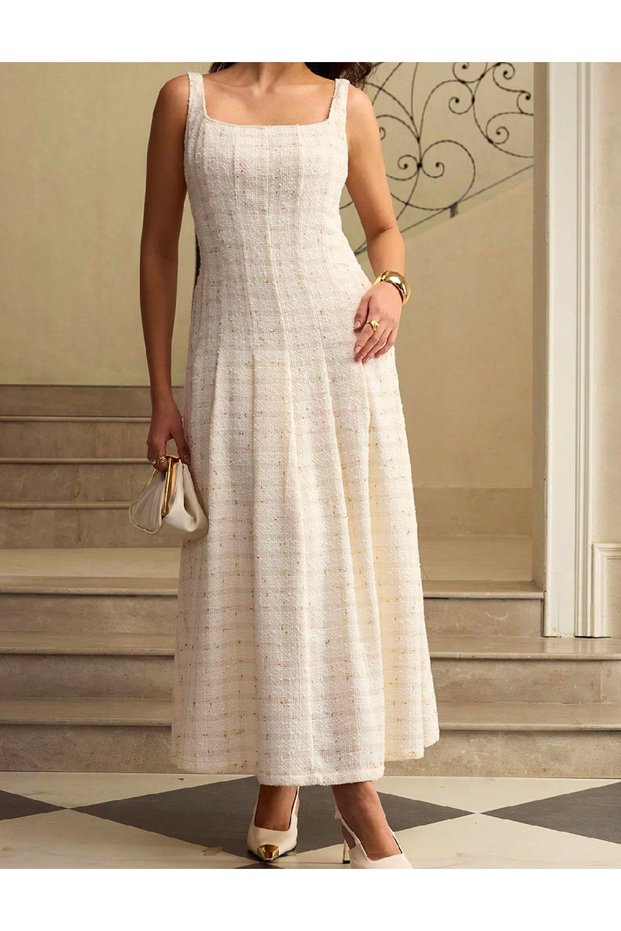 Rochie lunga, Ecru