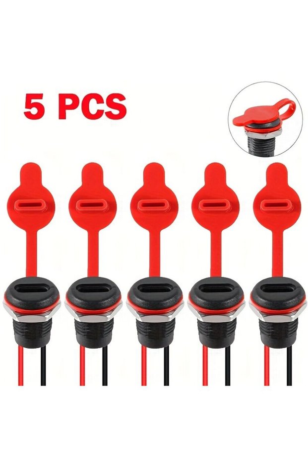 5 قطع من موصلات USB من النوع C، مقبس أنثى للهيكل، منفذ شحن صناعي