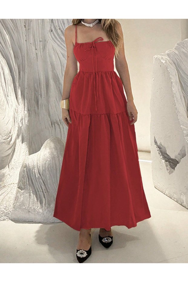Rochie lunga, Rosu
