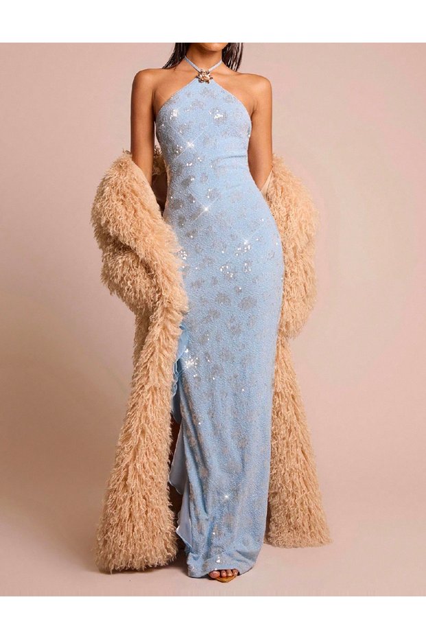 Rochie lunga, albastru