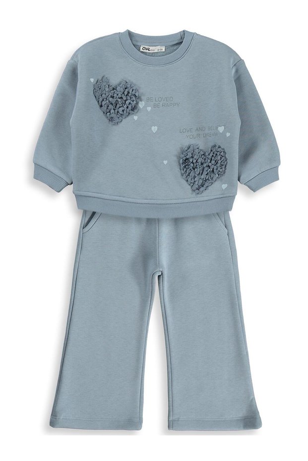Embroidered 2-5 Year Old Tracksuit Set - Blue