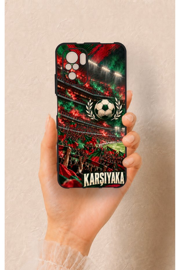 Redmi Note 10-10S Compatible Silicone Case with a Karşıyaka-Themed Pattern.