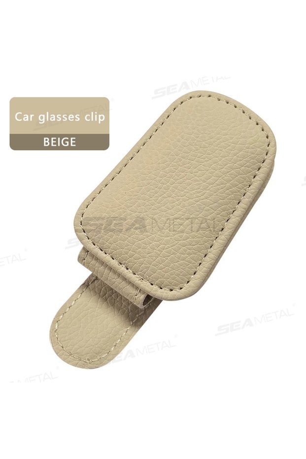 Beige BLALION Car Sun Visor Clip Glasses Cards Case Auto Sunglasses Visor Glasses Holder Sunglasses