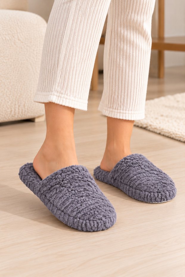 Auris Ms018 Women's Plush Winter House Slippers for Guests