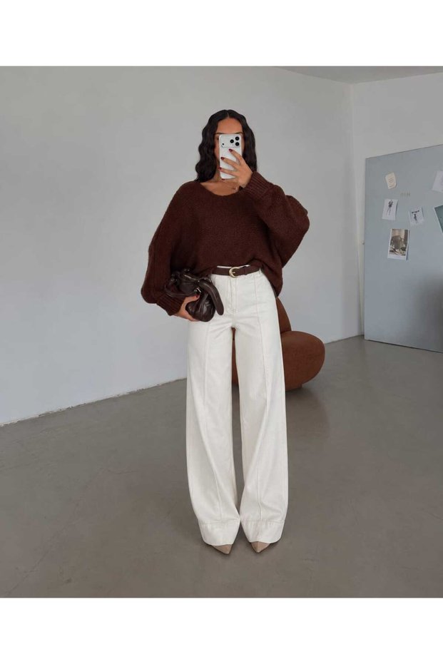 Women's Bat Sleeve Oversize Soft Textured Thick Knit Sweater