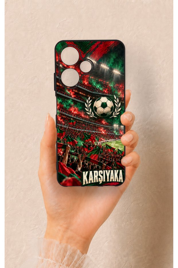 Infinix Hot 30I Compatible Silicone Case with a Karşıyaka-Themed Pattern.
